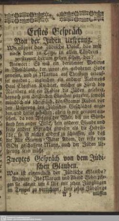 Zweytes Gespräch von dem Jüdischen Glauben