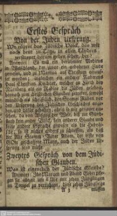 Zweytes Gespräch von dem Jüdischen Glauben