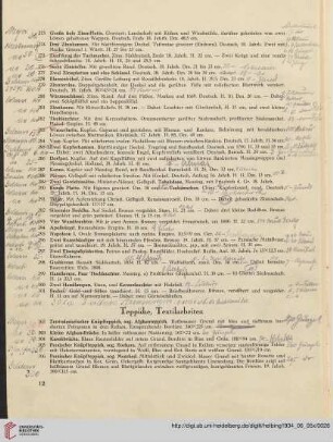 Teppiche, Textilarbeiten (Nr. 302-323)