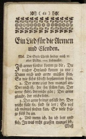Ein Lied für die Armen und Elenden.