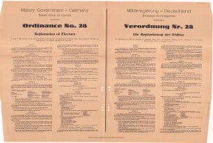 Verordnung Nr. 28 der Militärregierung Deutschland, Britisches Kontrollgebiet - Die Registrierung von Wählern