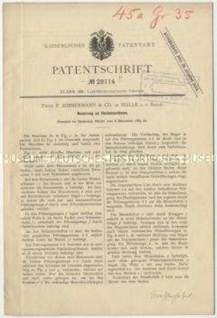 Patentschrift über Neuerungen an Hackmaschinen, Pate8114nt-Nr.2