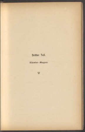 Dritter Teil: Künstler-Mappen