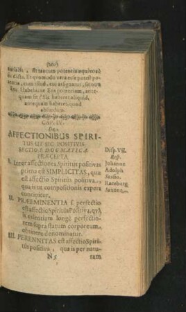 Cap. IV. De Affectionibus Spiritus Ut Sic Positivis.