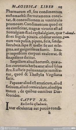 CAPUT XX. De herbis esculentis.