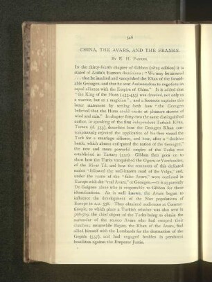China, the Avars, and the Franks.
