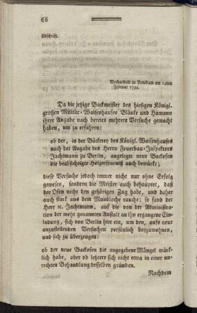 Verhandelt zu Potsdam am 14ten Februar 1794.