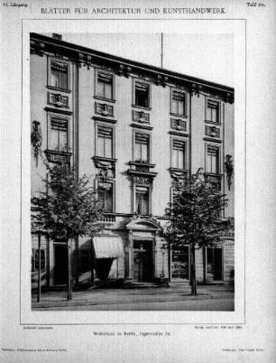 Tafel 100: Wohnhaus in Berlin, Jägerstrasse 32