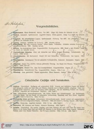 Vorgeschichtliches (Nr. 1-13)