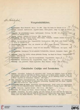 Vorgeschichtliches (Nr. 1-13)