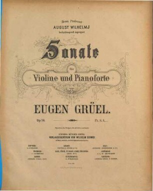 Sonate für Violine und Pianoforte : op. 14