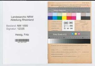 Entnazifizierung Fritz Heisig, geb. 05.07.1898 (Kaufm.Angest.)
