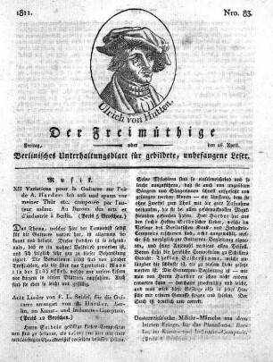 Nro. 83, Freitag, den 26. April 1811