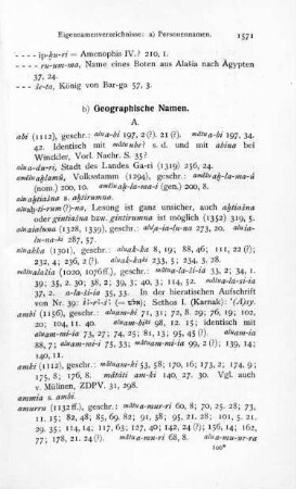 b) Geographische Namen