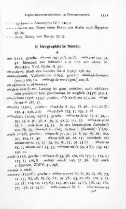 b) Geographische Namen