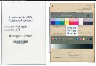Entnazifizierung Hermann Bruenger , geb. 24.12.1908 (Klempner)