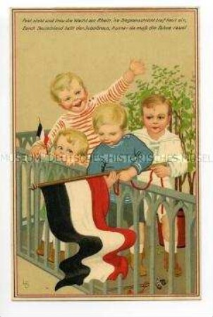 Patriotische Postkarte mit Kindermotiv