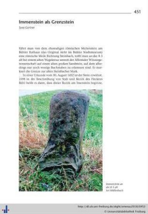 Immenstein als Grenzstein.