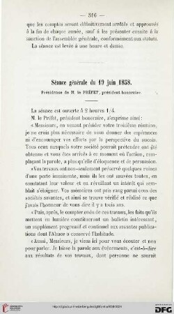 Séance générale du 19 juin 1858
