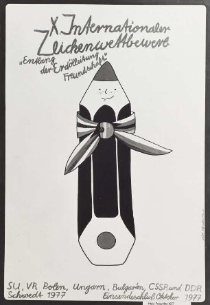 Plakat für den X. Internationalen Zeichenwettbewerb "Entlang der Erdölleitung Freundschaft"