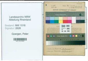 Entnazifizierung Peter Goergen , geb. 05.08.1896 (Arbeiter)