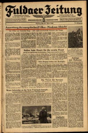Ausgabe vom Montag, den 20. März 1944.