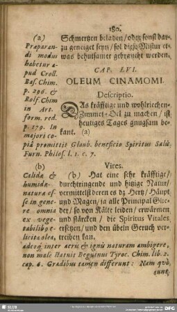 Cap. LVI. [sic] Oleum Cinamomi