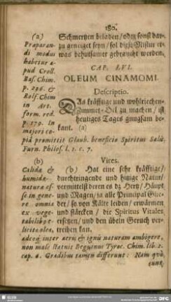 Cap. LVI. [sic] Oleum Cinamomi