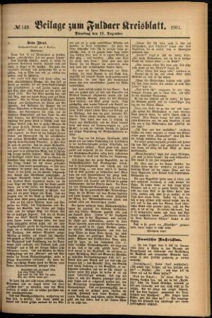Zweite Ausgabe vom Dienstag, den 17. Dezember 1901.