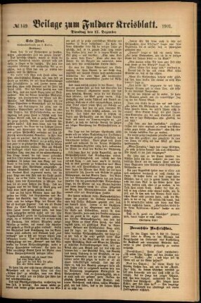 Zweite Ausgabe vom Dienstag, den 17. Dezember 1901.