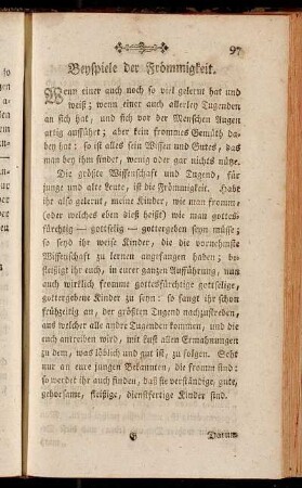 Beyspiele der Frömmigkeit