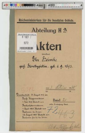 Heimke, Else, geb. 6.9.1893, Stenotypistin