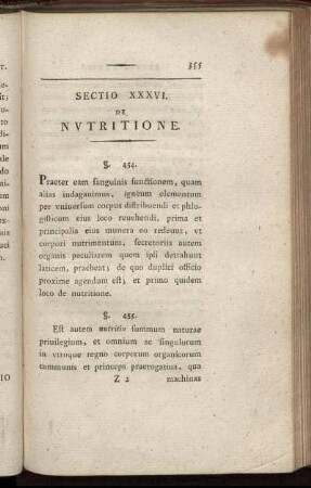 Sectio XXXVI. De Nutritione