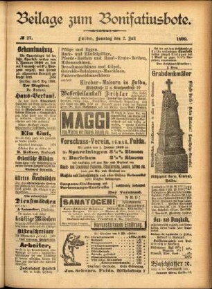 Zweite Ausgabe vom Sonntag, den 02. Juli 1899.