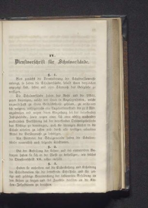 IV. Dienstvorschrift für Schulvorstände.