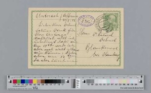 Postkarte an Richard Dehmel
