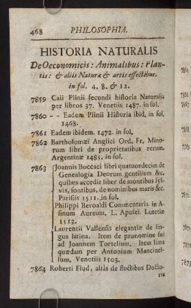 468-485, Historia Naturalis