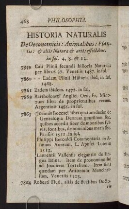 468-485, Historia Naturalis