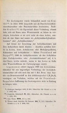 Beiträge zur Kenntniss des Acetessigesters : Inaugural-Dissertation der philosophischen Facultät zu Jena zur Erlangung der Doctorwürde