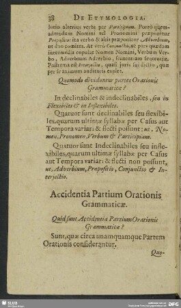 Accidentia Partium Orationis Grammaticae