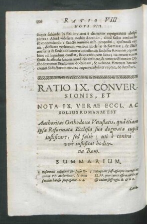 Ratio IX. Conversionis, Et Nota IX. ...