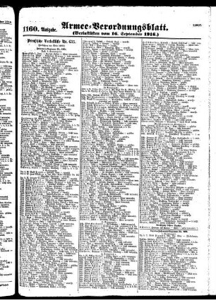 1160.Ausgabe. Samstag, 16. September 1916