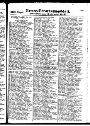 1160.Ausgabe. Samstag, 16. September 1916