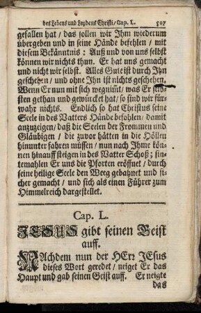 Cap. L. Jesus gibt seinen Geist auff.