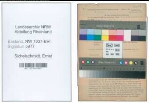 Entnazifizierung Ernst Sichelschmidt , geb. 22.12.1895 (Angestellter)