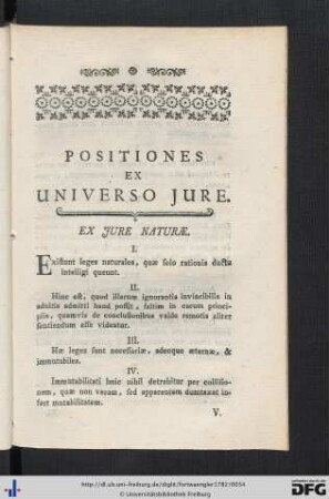 Positiones Ex Universo Jure.