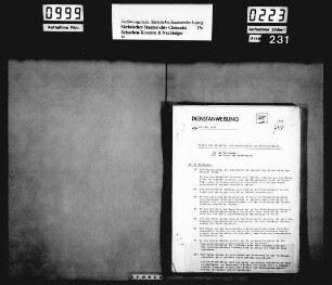 Dienstanweisungen der Unternehmens-Zentrale zum inneren Dienstbetrieb