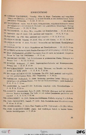 Einrichtung (Nr. 488-503e)