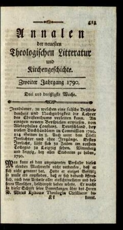 Drei und dreißigste Woche