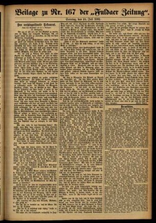Zweite Ausgabe vom Sonntag, den 24. Juli 1892.